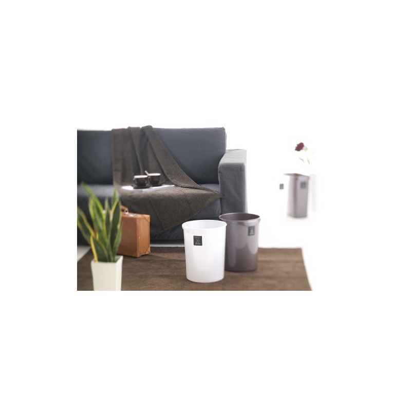 Squirrel Trash Can Wastebasket Flexion Square Metallic White 12L Made