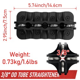 Socpuro Handheld Tubing Straightener, 3/8 Inch O.D.Fuel and Brake Line Straightening Tool, Manual Tube Brake Line Straightener for Coiled Copper, Aluminum, Steel Tubing