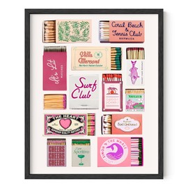 HAUS AND HUES Dorm Room Wall Art - Aesthetic College Dorm Wall Art for Girls, Trendy Apartment Decor for Bedroom, Cute Picture for Bedroom(Pink Matches, Unframed, 8x10)