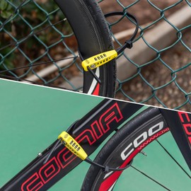 CXWXC Zip Tie Lock - 4-Digit Combo Cable Locks for Bike Motorcycle Helmet, Skateboard, Skis, Snowboard, Stroller & Cabinet - Ideal for Lightweight Security (Yellow, 45CM)