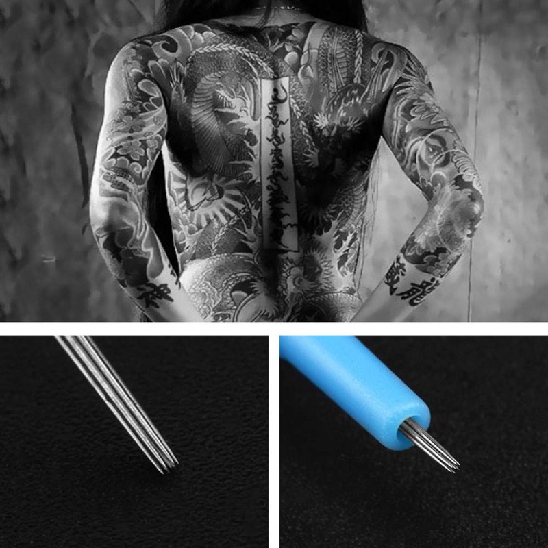 ATOMUS 10pcs 7RL Tattoo Needles 10pcs tips 7RT Disposable Medical
