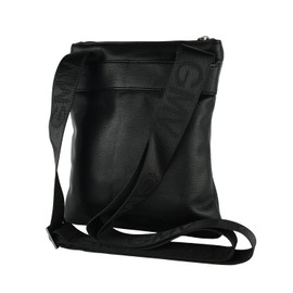 GianMarcoVenturi GIANMARCO VENTURI Men's Adjustable Shoulder Strap Faux Leather Multi-Pocket Bag, black