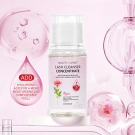 ARISON LASHES Lash Shampoo Concentrate for Lash Extensions 60ML Eyelash Cleanser Concentrate Oil-Free Eyelash Extension Shampoo with Salon Home Care(Rose)