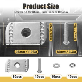 20pcs Screws Kit for Rhino-Rack Pioneer Rotopax, M6 304 Stainless Steel Machine Screws for Rhino Rack Pioneer Rotopax Screws Nut Kit Machine Screws Accessories for Car Bracket 43203 (25mm)