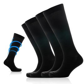 2 Pairs Flight Compression Socks for Women, Mens | Knee High Compression Stockings | Non-Slip Breathable | Unisex, Everyday, Nurses, Travel, Pregnancy, Flight Socks | Relieve Muscle Fatigue (7-11)