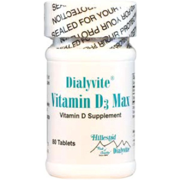 Dialyvite - Vitamin D3 Max - 50,000 IU - 80 Tablets