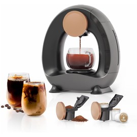 BENFUCHEN Pod and Grounds Single-Serve Coffee Maker, 2 in 1 One Cup Coffee Machine Compatible with K-Cup Pod & Coffee Grounds/Tea, Compact Design, 4-8oz, Grey