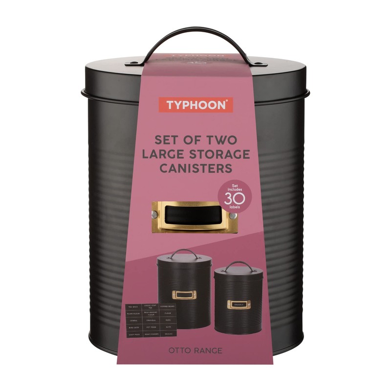 Typhoon Otto Black Set of 2 Storage Jars