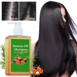 Batana Oil Shampoo, Batana Shampoo für Haare, Bio Haarwuchsshampoo mit Rosmarinöl, Rizinusöl und Batanaöl, Haar mit Feuchtigkeit, Weiches Haar (1PC)