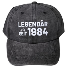 Nfpggs Baseball Cap Gift Funny Baseball Cap Birthday Adjustable Dad Hat Cotton 3D Print For Dad Grandpa, Dark grey-40th