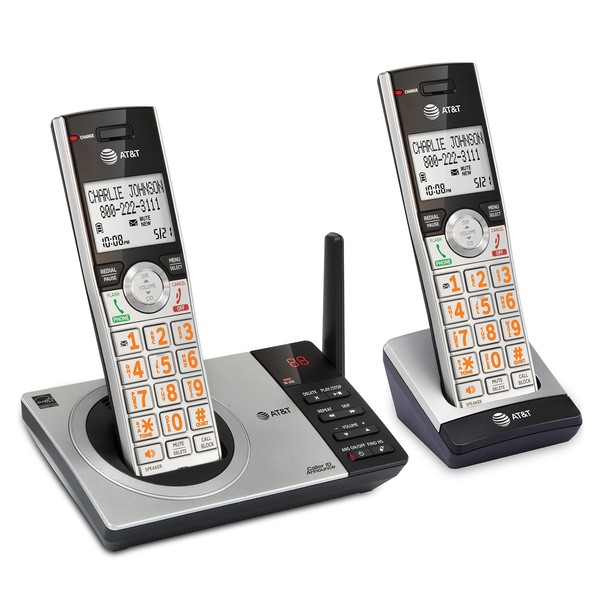 AT&T CL82207 DECT 6.0 2-Handset Cordless Phone for Home with