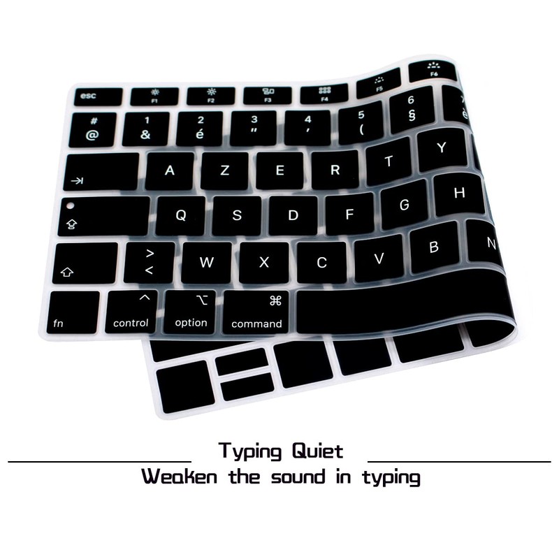 HRH French AZERTY Language Silicone Keyboard Cover Skin for MacBook