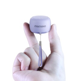 MOMOHO Mini Speaker with Remote Shutter, Small Tiny Portable Bluetooth Speakers Wireless Mini Size for Outdoor Indoor(Purple)