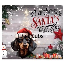 Unbranded 20oz Sublimation Tumbler Wrap Dachshund Santa’s Cookies Ready To Press Transfer