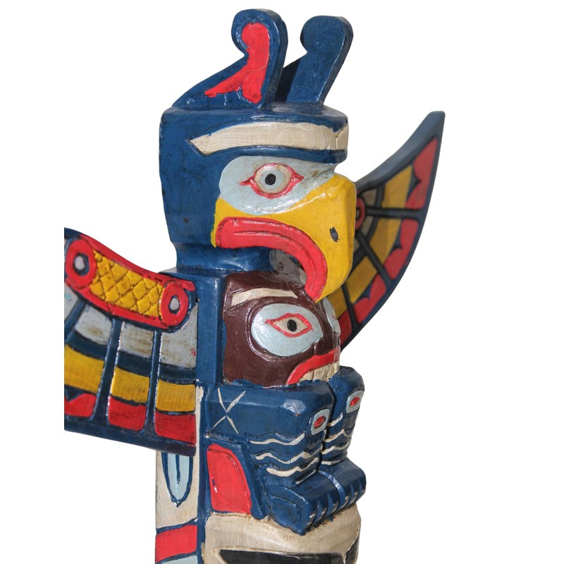WorldBazzar Old Tribe Northwest Coast Style Eagle Fish Indian Totem