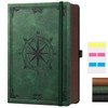 AUTEMPO A5 Notebook Leather Hardcover in Compass Pattern Design, 320