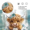 Riyidecor Funny Highland Cow Shower Curtain for Bathroom Decor 72Wx72H