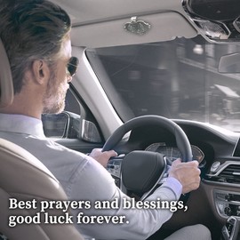 ForFine St Christopher Medal Car Saint Christopher Visor Clip Auto Visor Accessories Our Lady Bless Driving Safety Gift for Parent, Family, Friend, New and Old Driver (1 PCS)