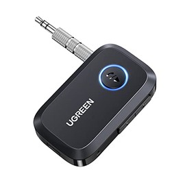 UGREEN Receptor Bluetooth 6.0, Adaptador Bluetooth Aux para Coche Audio Micrófono Incorporado, A2DP Estéreo y Llamadas Manos Libres en Auto, Bluetooth