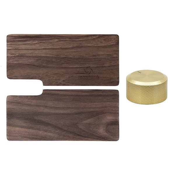 Thous Winds Kovea Cube Wood Sideboard Brass Knob 2 Side Plates 1 Brass Knob for Cobare Cube Outdoor Camping BBQ