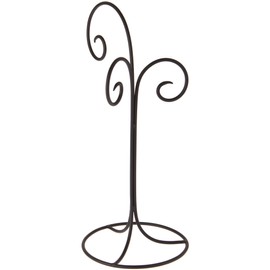 Bard's Black Wrought Iron 3 Arm Ornament Stand, 17" H x 7.5" W x 7.5" D, Pack of 2