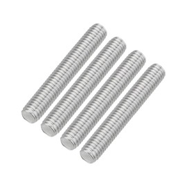 sourcing map 4Pcs Fully Threaded Rod, M8 x 50mm 304 Stainless Steel Right Hand Thread Bar Studs M8-1.25 Thread Pitch for Furniture Machinery Assembly