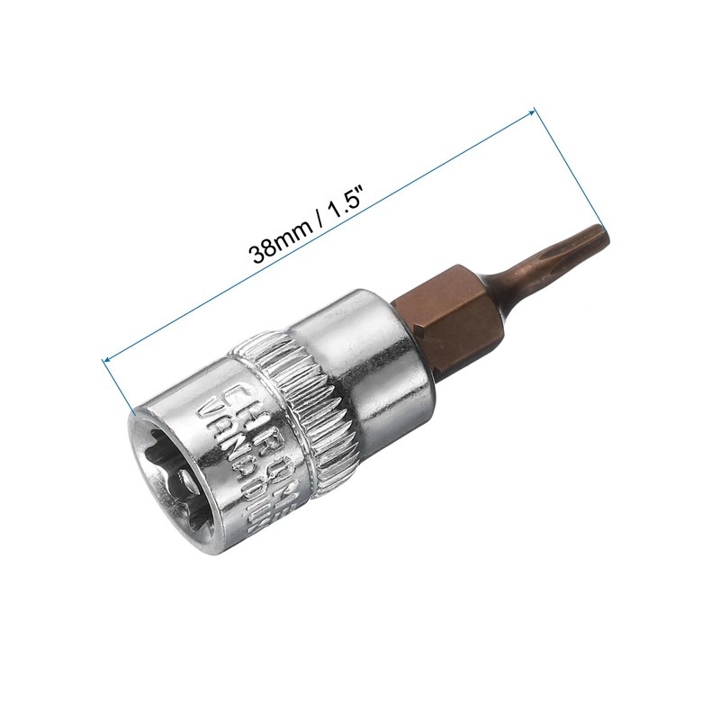 sourcing map 2pcs 1/4" Drive x T8 Torx Bit Socket,