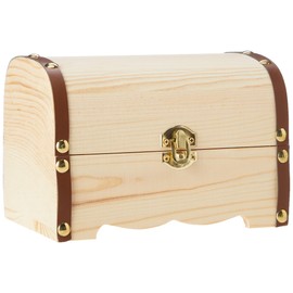 Glorex 6 2003 280 Treasure Chest Made of Pine Wood, Approx. 18 x 13 x 12.5 cm, FSC Mix, Natural Treasure Chest for Painting, Gluing and Decorating