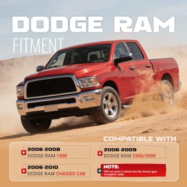ECOTRIC Double Din Radio Stereo Kit Compatible with 06-10 Dodge Ram 1500 2500 3500 Chassis Cab Dash Bezel Installation Kit w/Wiring Harness