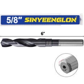 5/8 Cobalt Drill Bit for Metal and Hardened Steel, 1/2 Inch Reduced Shank M35 HSS Twist Heavy Duty Drill Bit, with Index Storage Case