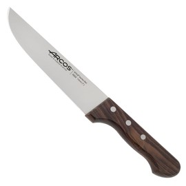 Arcos Butcher Knife 7 Inch Nitrum Stainless Steel. Professional Cooking Knife For Cutting Meat, Fish and Vegetables. Ergonomic Polyoxymethylene Handle. Series Palisandro. Brown.