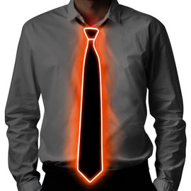 Ainiv LED Party Tie, Light Up Tie with 3 Flash Modes, Luminous Novelty Tie, Flashing Tie for Party, Music Festival