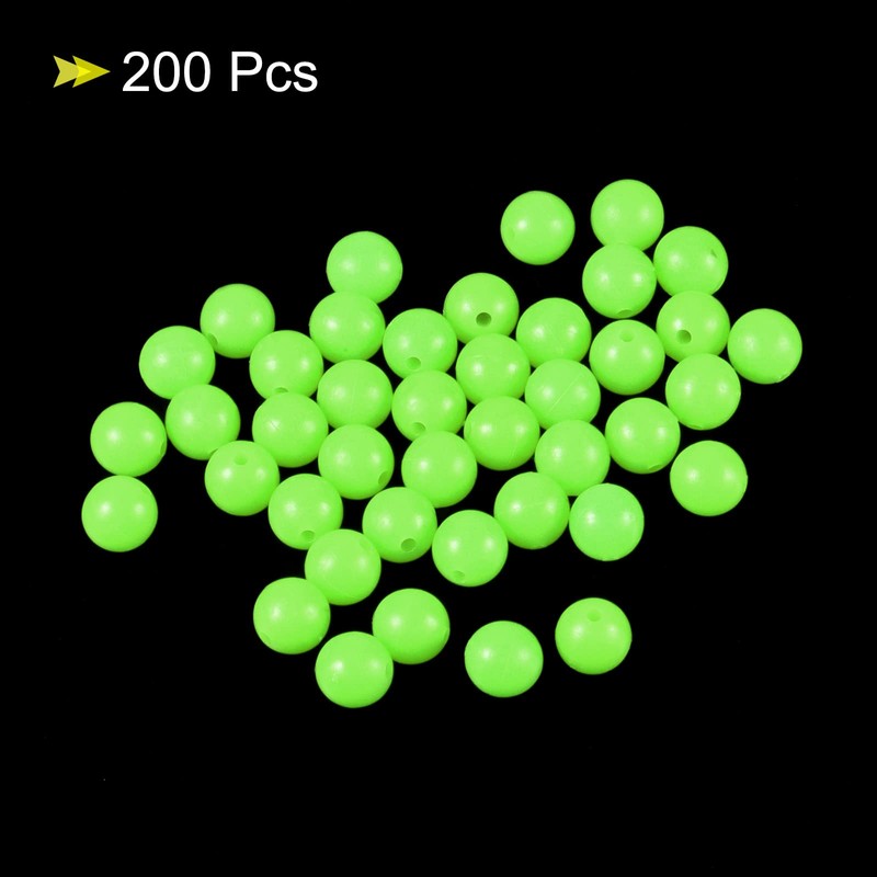 PATIKIL 200pcs 7mm Luminous Fishing Beads Plastic Glow Bait Egg