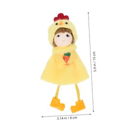 BIUDECO Easter Chick Doll Hanging Ornament Plush Girl's Hanging Charm Festive Room Decoration Lifelike Charm