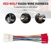 RED WOLF Stereo Wiring Harness Pre-Installed Wire Connectors Compatible with