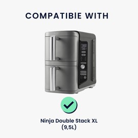 kwmobile Cover Compatible with Ninja Double Stack XL (9,5L) Cover - Air Fryer Dust Cover Protective Case - Dark Grey