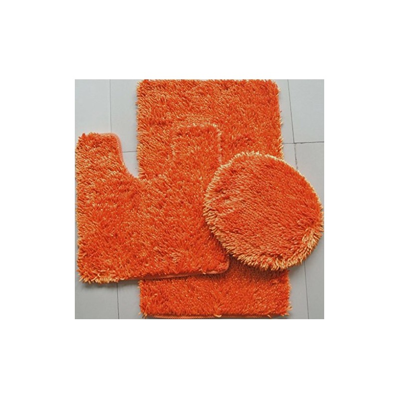 BH Home & Linen 3 Piece Shiny Chenille Bath Rugs