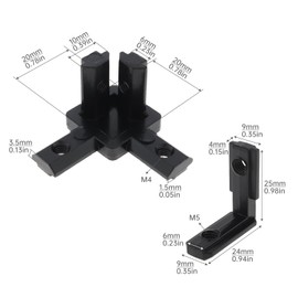 22Pcs 2020 Series Aluminum Extrusion Connectors, CLAHJQX Aluminum Extrusion T-Slot Connectors Set, 3-Way End & L-Shape Corner Brackets with Screws & Wrench for 6mm Slots