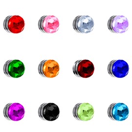 Boao 12 Pieces Wine Charms Stemless Glasses Markers Colorful Crystal Magnetic Drink Markers Wine Glass Charm Identifiers for christmas Champagne Flutes Cocktails Drinks Bar Party Wine Martinis Glass