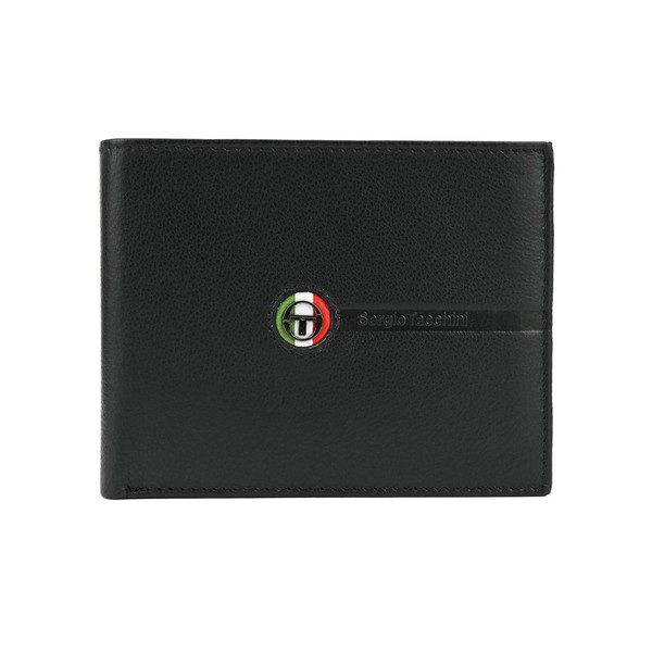 Sergio Tacchini Mens Genuine Leather Slim Wallet with Card Slots