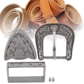 Men,Cowboy Belt Buckles,Men's Belt Buckles,Vintage Style Handmade Carving Alloy Waist Belt Buckle Set for Collar Saddle Accessories25mm Inner Diamter (Inner diameter 30mm)