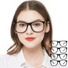 AEZUNI 4 Pack Retro Oversized Square Reading Glasses for Women
