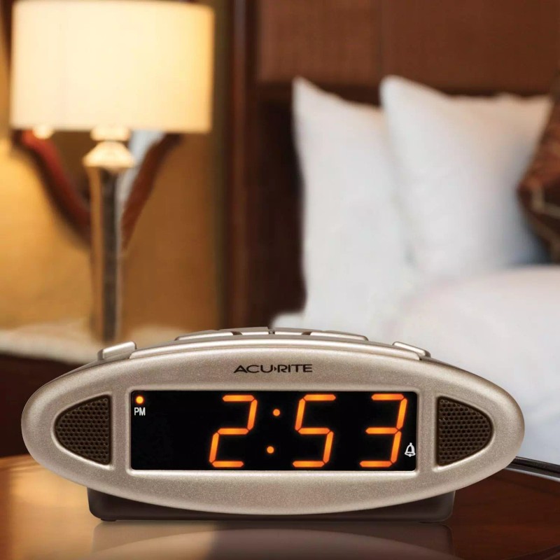 AcuRite 13027A Intelli-Time Digital Alarm Clock,Black