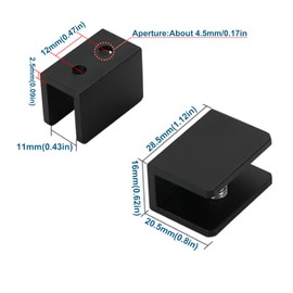 AWEN 8-Piece Square Adjustable Frameless Glass Shelf Bracket, Black Heavy Duty Glass Clamp Holder with Screws Wall Mounted 0.32" (8mm)-0.39" (10mm) (black-8pcs)