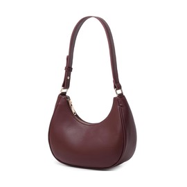 WSRYDJDL Crescent Shoulder Bags for Women Cute Hobo Tote Handbag Under the Arm Purses Mini Clutch Purse with Zipper Closure (Chocolate)