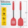 2 Pack Spatulas, Solid & Slotted Silicone Spatula Set, Stainless
