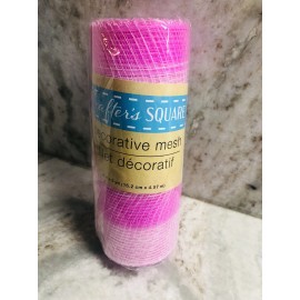 Crafter's Square Crafter’s  Square Decorative Mesh 6 in wide x 5 yd (Pink/White)-N