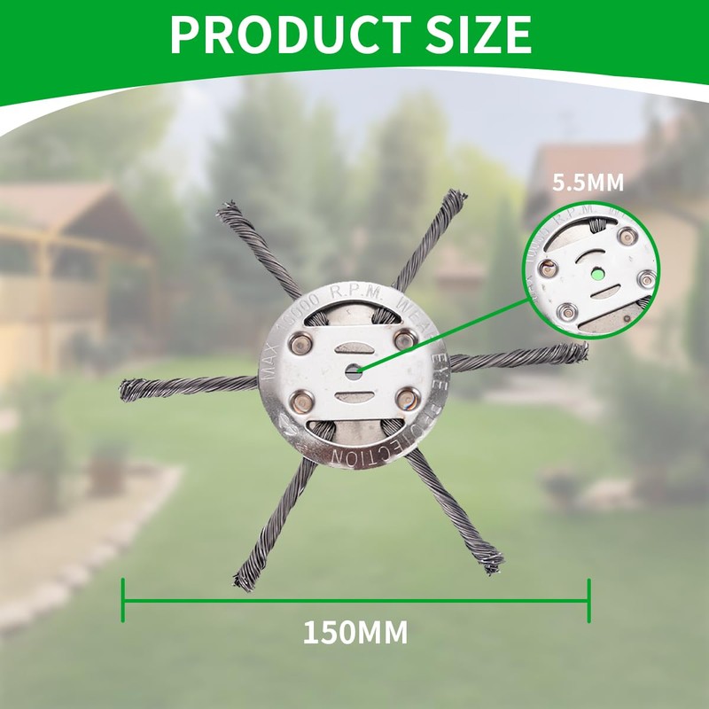 JDHTMTCBGX Wire Weed Trimmer Head, Universal Steel Wire Trimmer Head