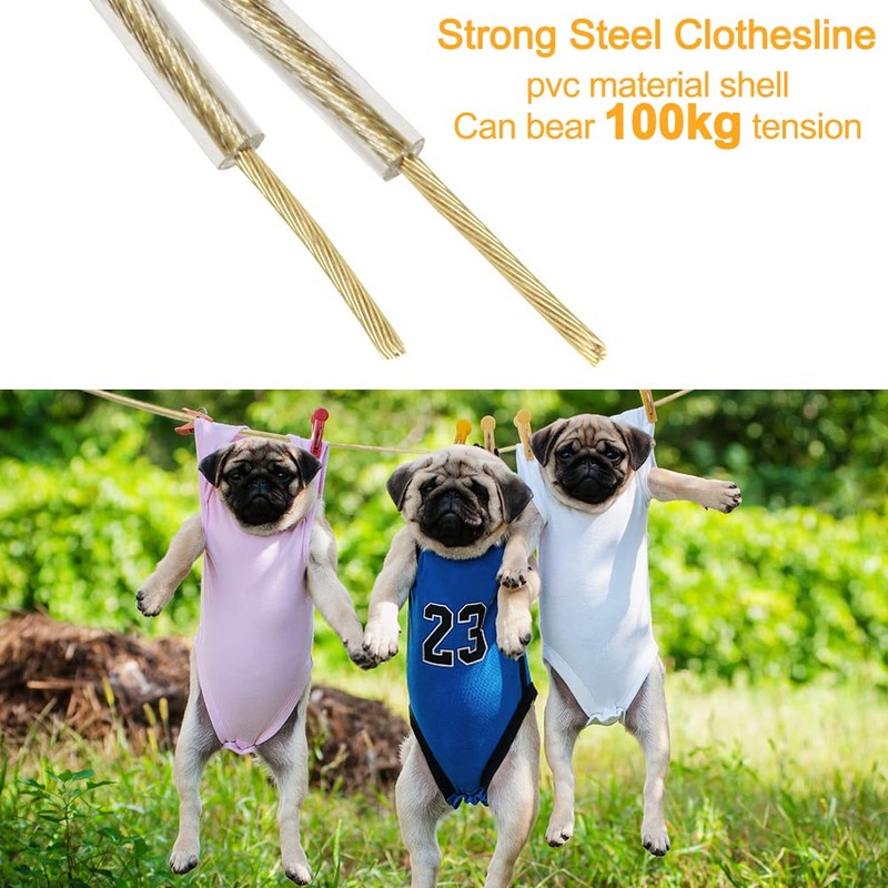Washing Line Rope With Steel Core, Heavy Duty Laundry Lines,