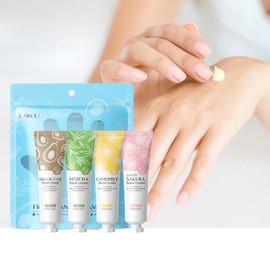 MrCuvaryas 4 PCS Hand Cream for Dry Cracked Hands, Birthday Gifts, Shea Butter, Matcha, Camomile, Sakura